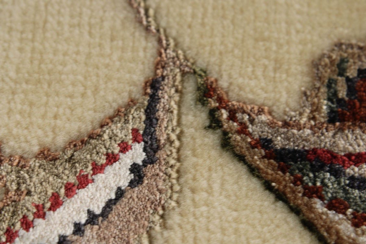 8x10 Ivory and Beige Turkish Silk Rug