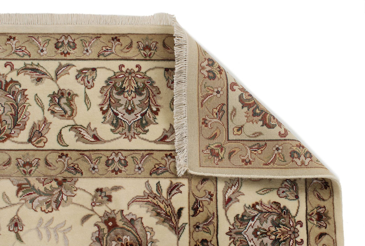 8x10 Ivory and Beige Turkish Silk Rug