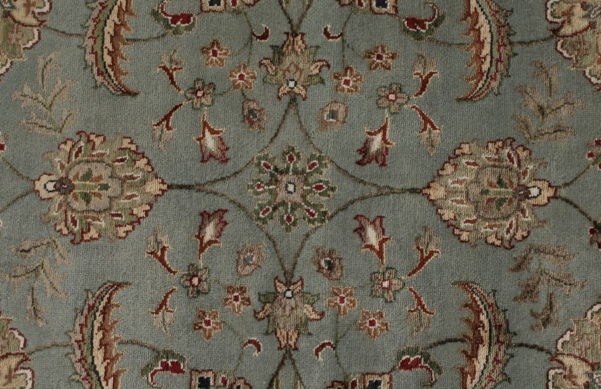 10x14 Light Blue and Ivory Turkish Silk Rug