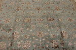 10x14 Light Blue and Ivory Turkish Silk Rug
