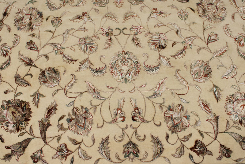 10x14 Ivory and Red Turkish Silk Rug