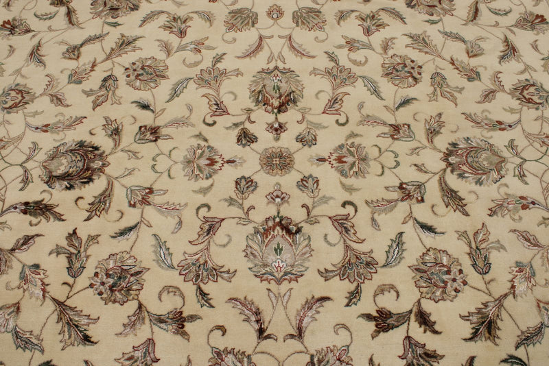 10x14 Ivory and Red Turkish Silk Rug