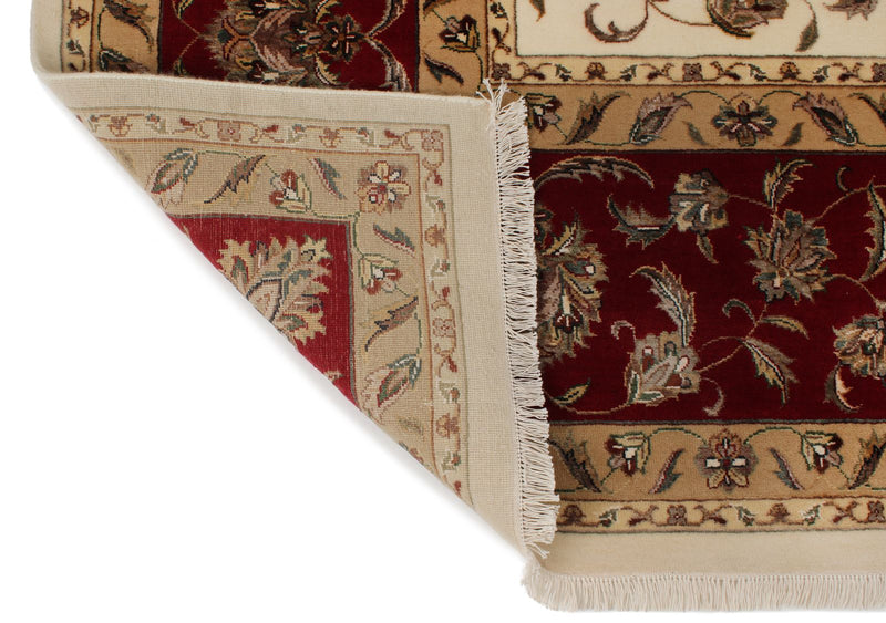 10x14 Ivory and Red Turkish Silk Rug