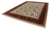 10x14 Ivory and Red Turkish Silk Rug