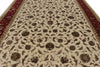10x14 Ivory and Red Turkish Silk Rug