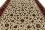 10x14 Ivory and Red Turkish Silk Rug