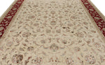 10x14 Ivory and Red Turkish Silk Rug