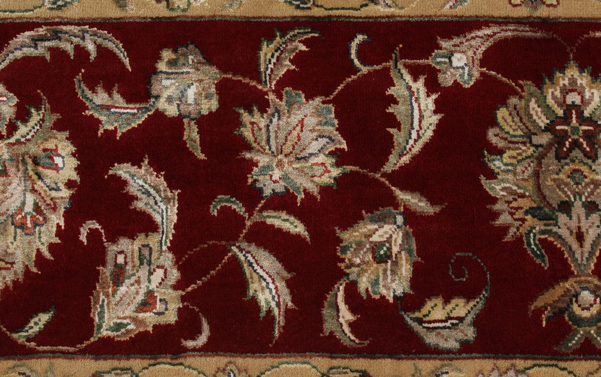 10x14 Ivory and Red Turkish Silk Rug