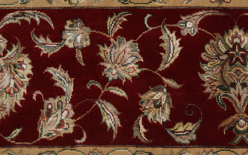 10x14 Ivory and Red Turkish Silk Rug