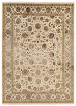 9x12 Ivory and Beige Turkish Silk Rug