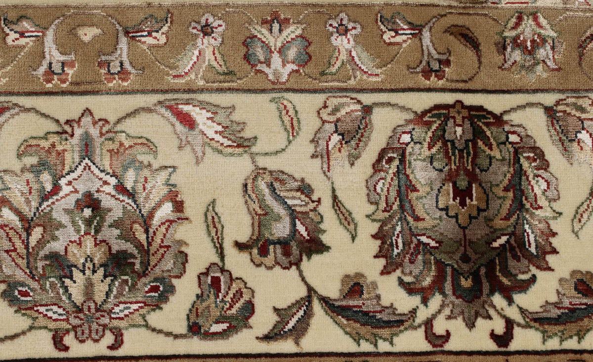 9x12 Ivory and Beige Turkish Silk Rug