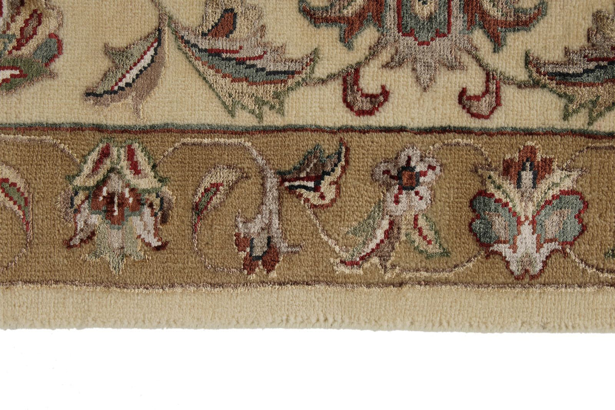 9x12 Ivory and Beige Turkish Silk Rug