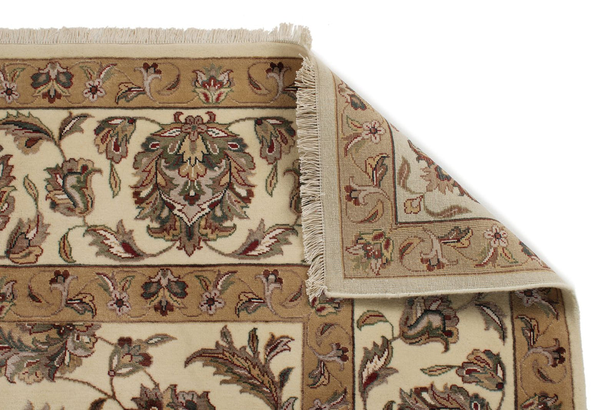 9x12 Ivory and Beige Turkish Silk Rug