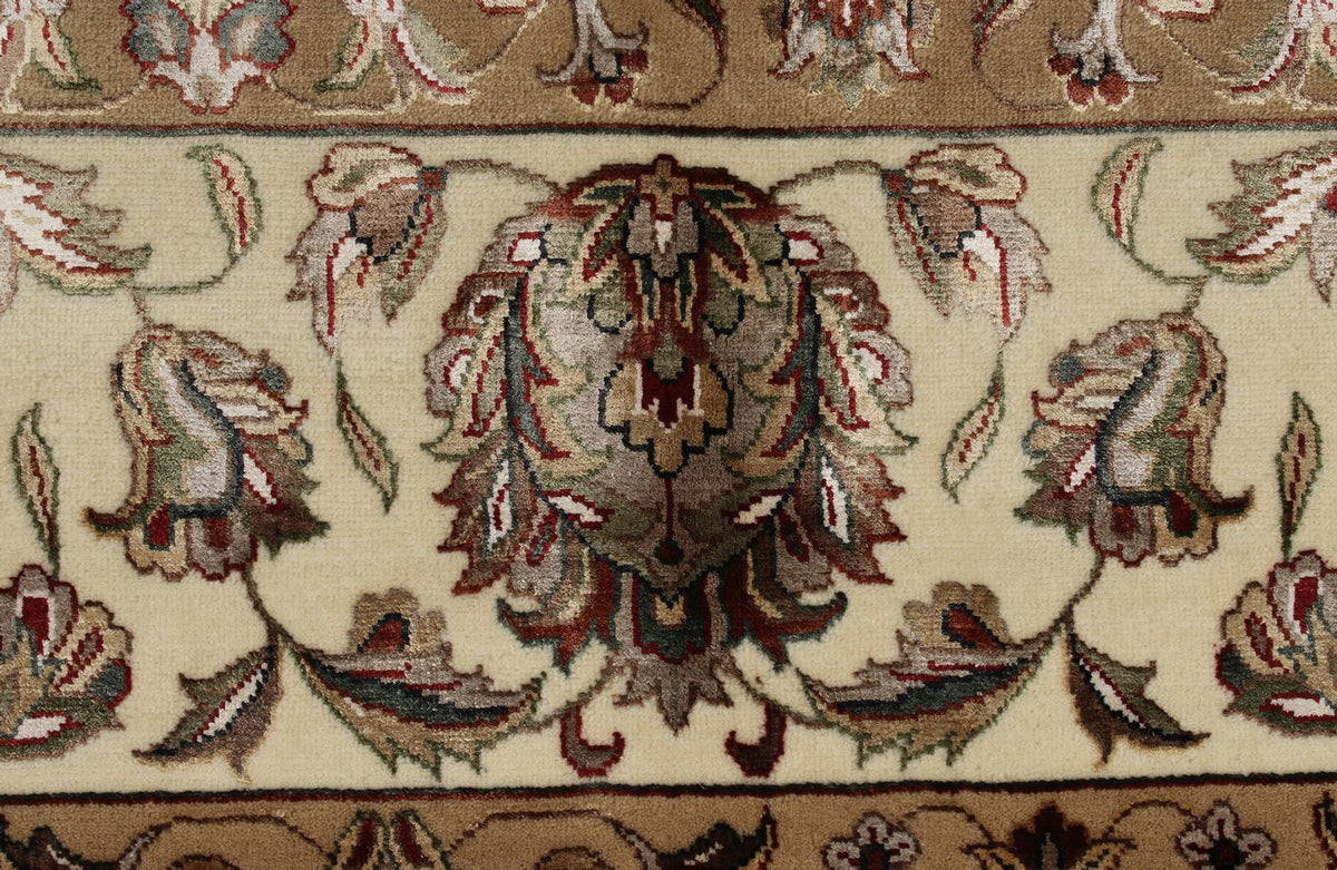 9x12 Ivory and Beige Turkish Silk Rug