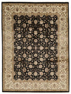 9x12 Black and Ivory Turkish Silk Rug