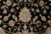 9x12 Black and Ivory Turkish Silk Rug