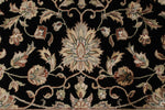9x12 Black and Ivory Turkish Silk Rug
