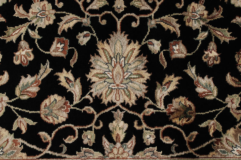 9x12 Black and Ivory Turkish Silk Rug