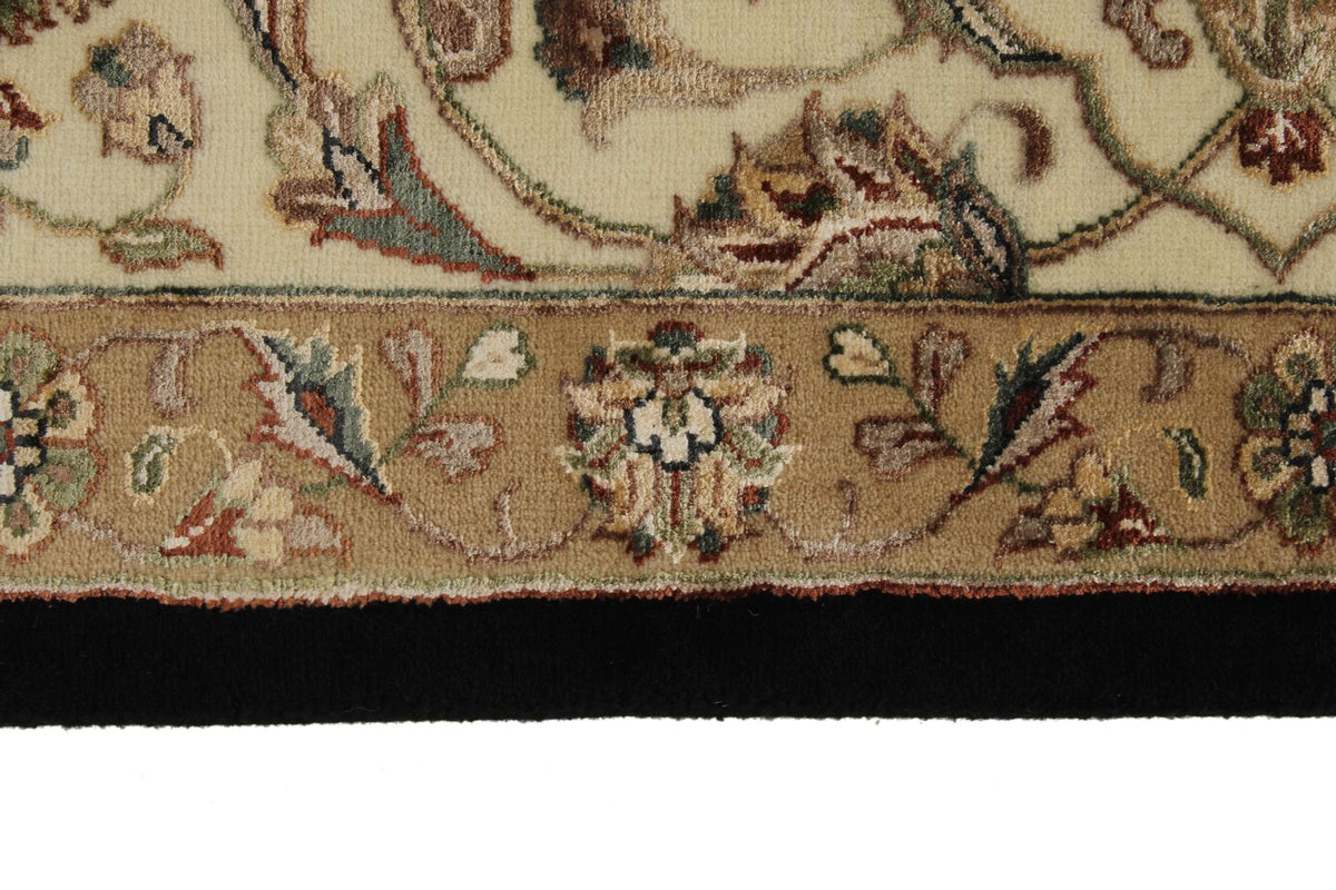 9x12 Black and Ivory Turkish Silk Rug