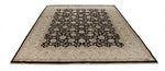 9x12 Black and Ivory Turkish Silk Rug