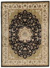 9x12 Black and Ivory Turkish Silk Rug