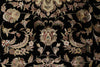 9x12 Black and Ivory Turkish Silk Rug