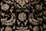 9x12 Black and Ivory Turkish Silk Rug