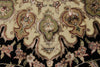9x12 Black and Ivory Turkish Silk Rug