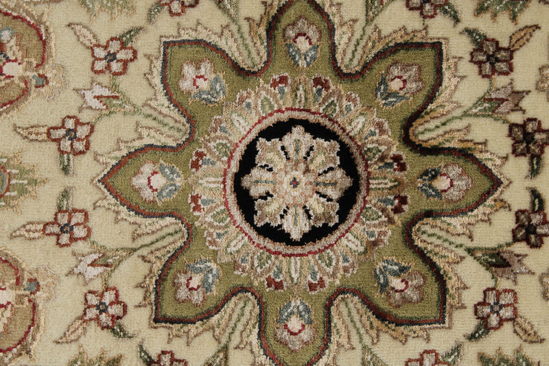9x12 Black and Ivory Turkish Silk Rug