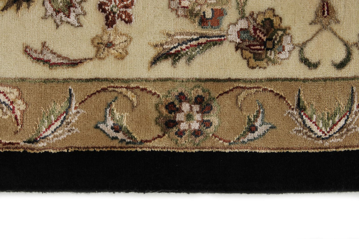 9x12 Black and Ivory Turkish Silk Rug