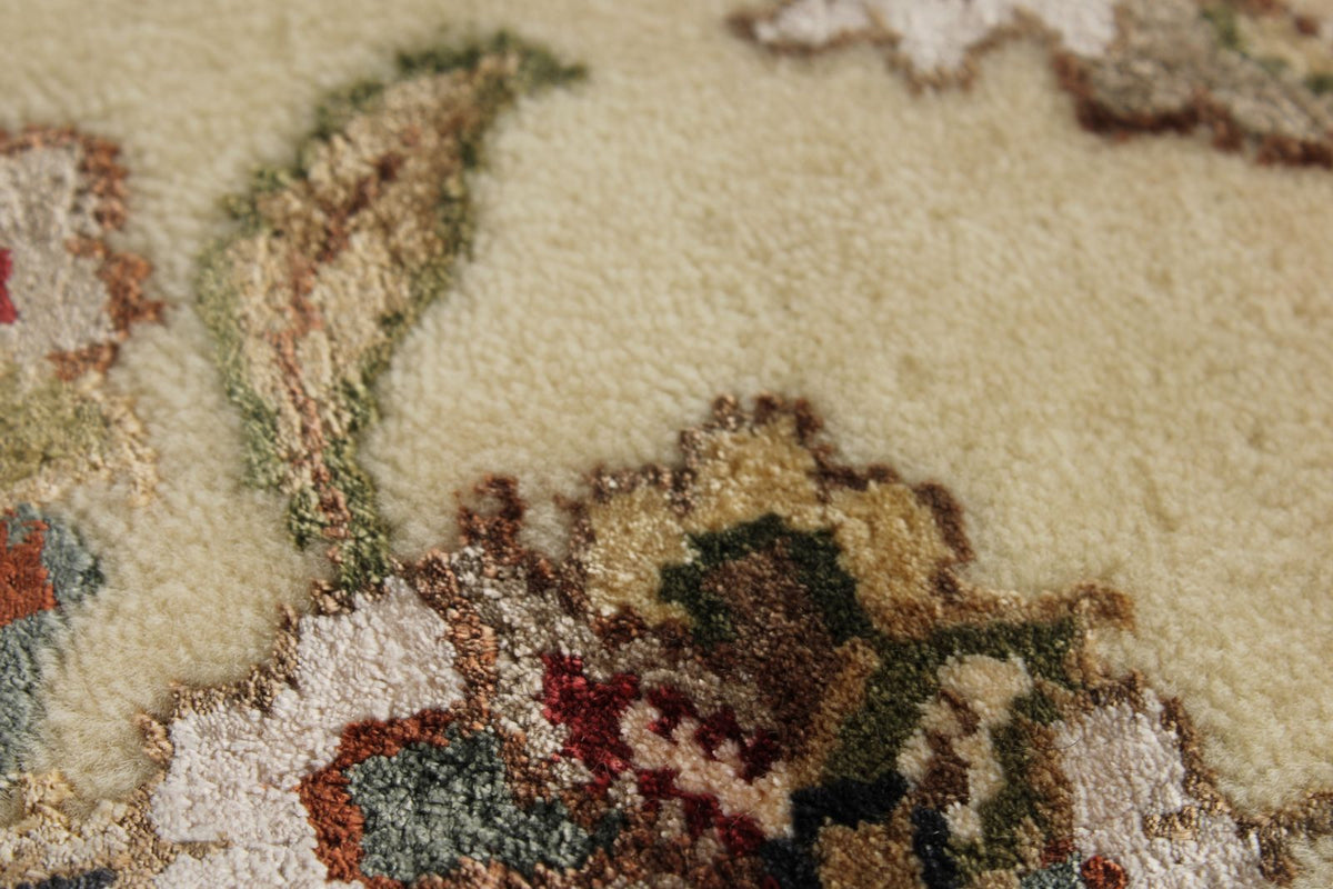 9x12 Black and Ivory Turkish Silk Rug