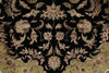 9x12 Black and Ivory Turkish Silk Rug