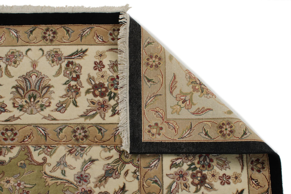 9x12 Black and Ivory Turkish Silk Rug