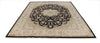 9x12 Black and Ivory Turkish Silk Rug