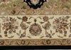 9x12 Black and Ivory Turkish Silk Rug