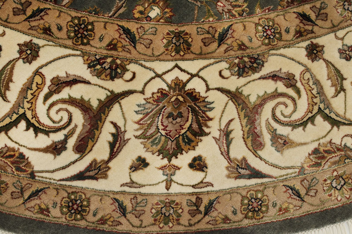 8x8 Gray and Ivory Turkish Silk Rug