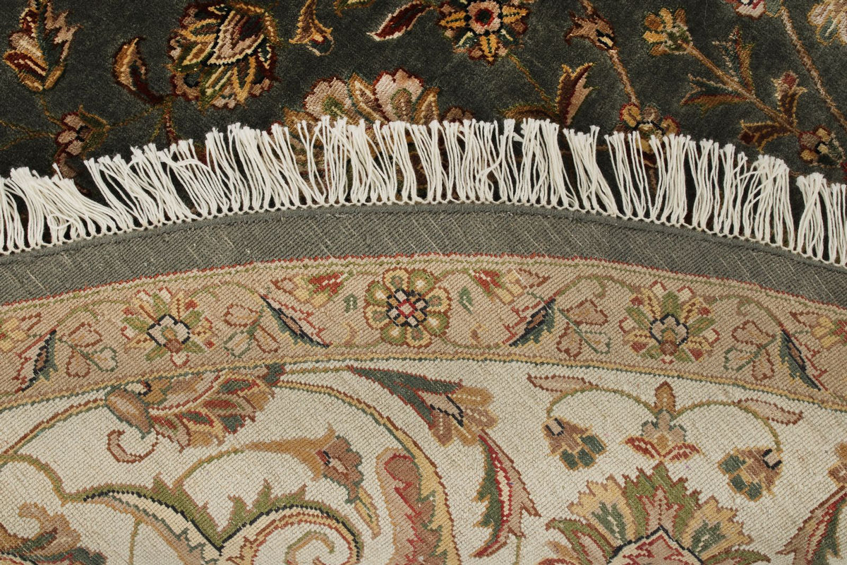 8x8 Gray and Ivory Turkish Silk Rug