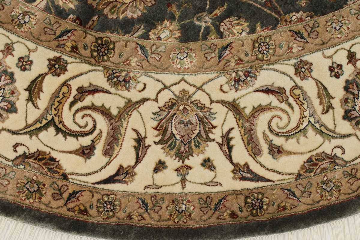 8x8 Gray and Ivory Turkish Silk Rug