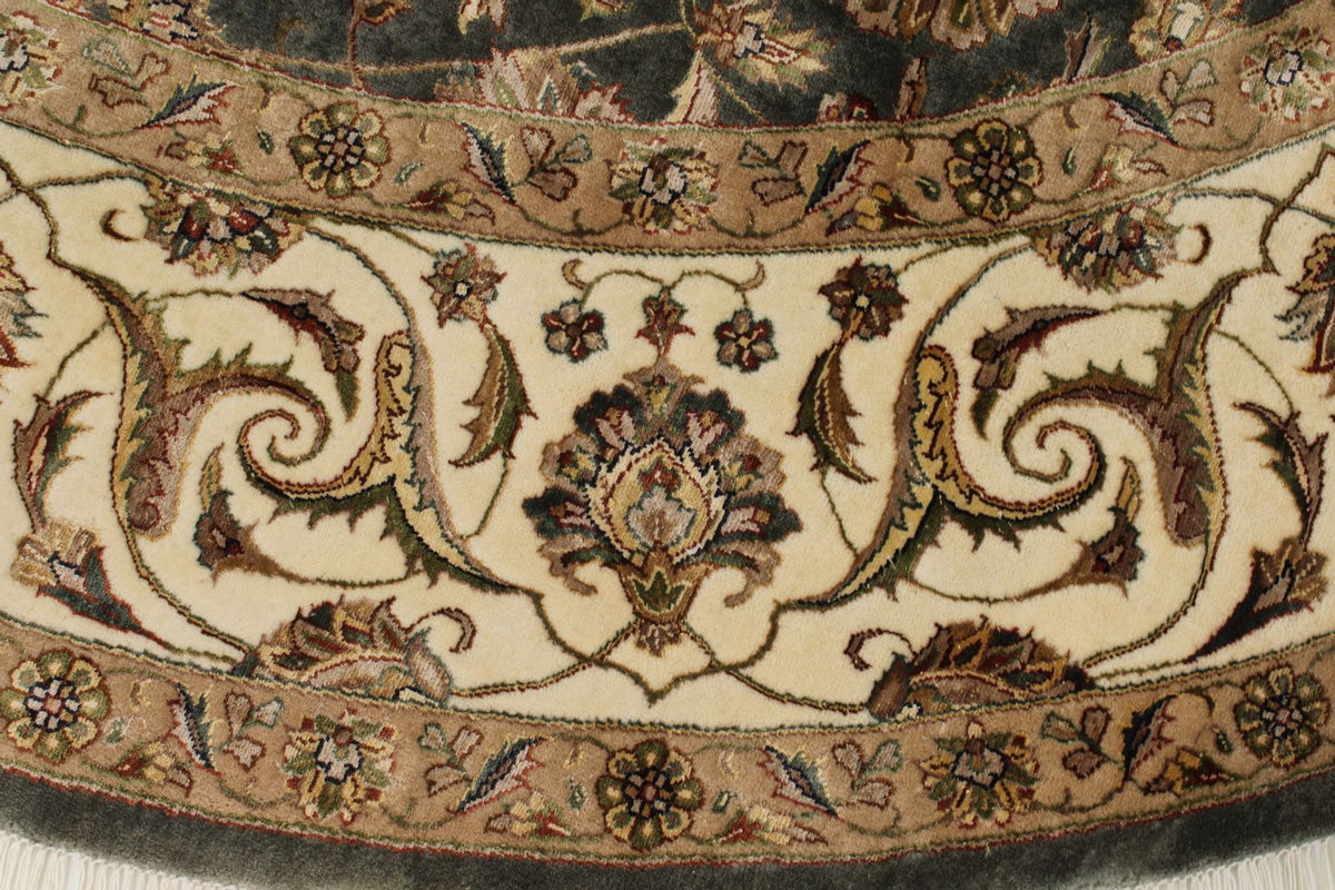 8x8 Gray and Ivory Turkish Silk Rug