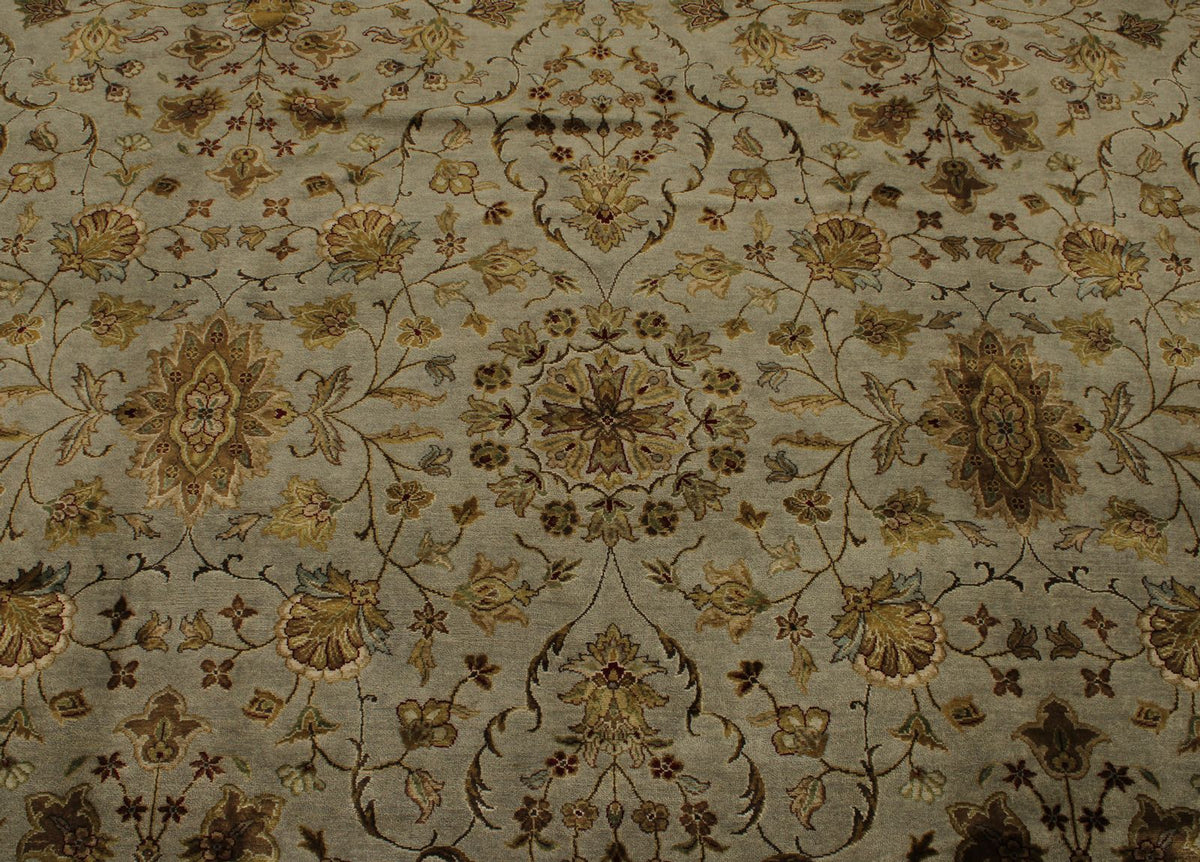 9x12 Gray and Ivory Turkish Silk Rug