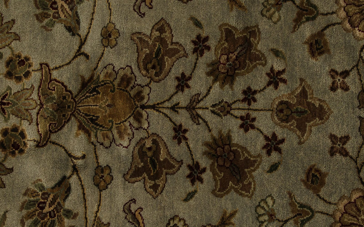 9x12 Gray and Ivory Turkish Silk Rug