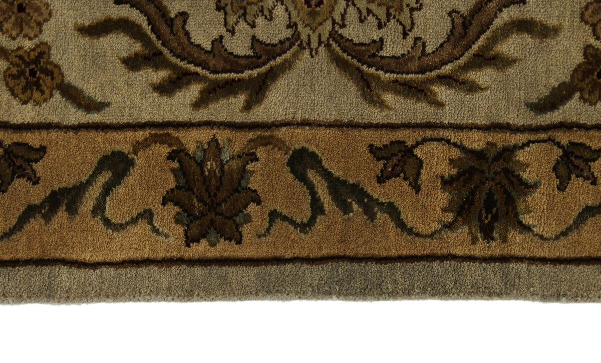 9x12 Gray and Ivory Turkish Silk Rug