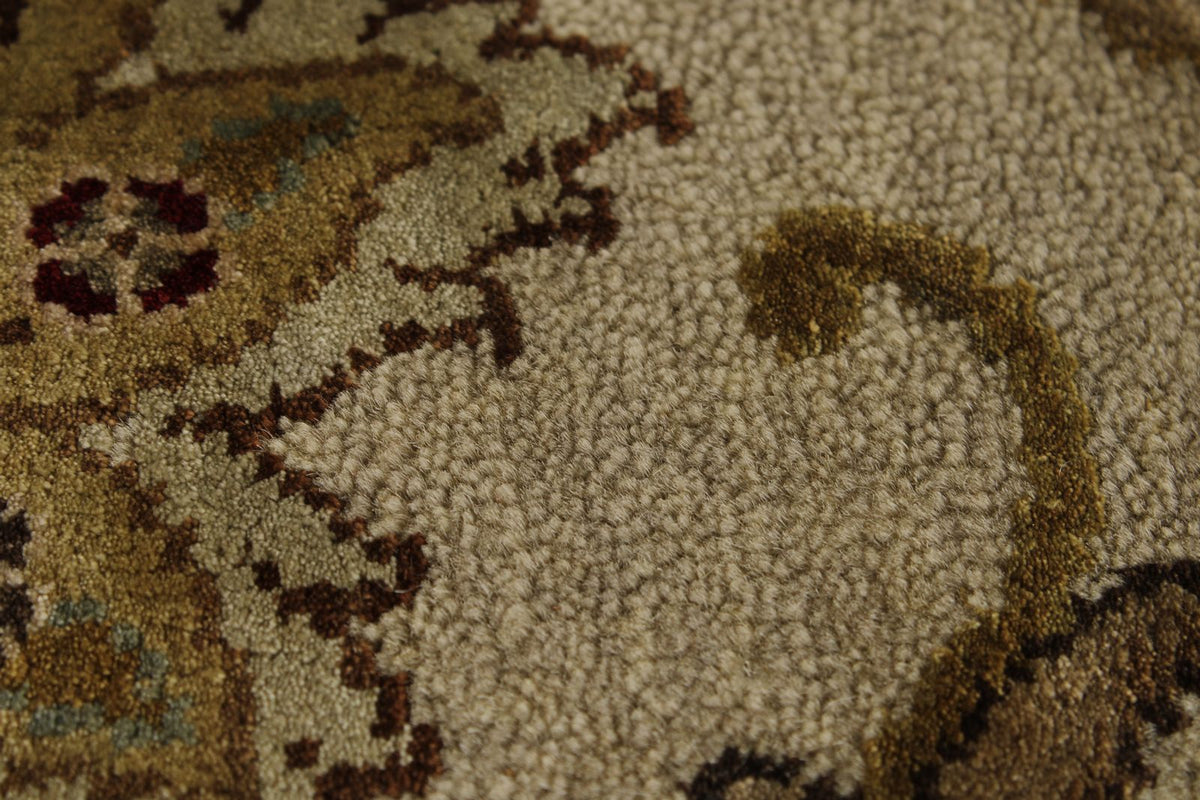 9x12 Gray and Ivory Turkish Silk Rug