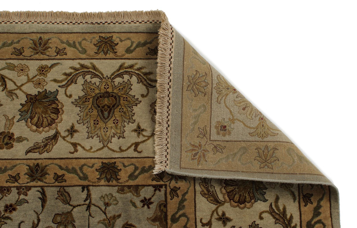 9x12 Gray and Ivory Turkish Silk Rug