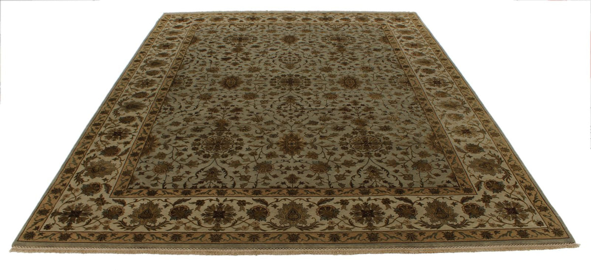 9x12 Gray and Ivory Turkish Silk Rug