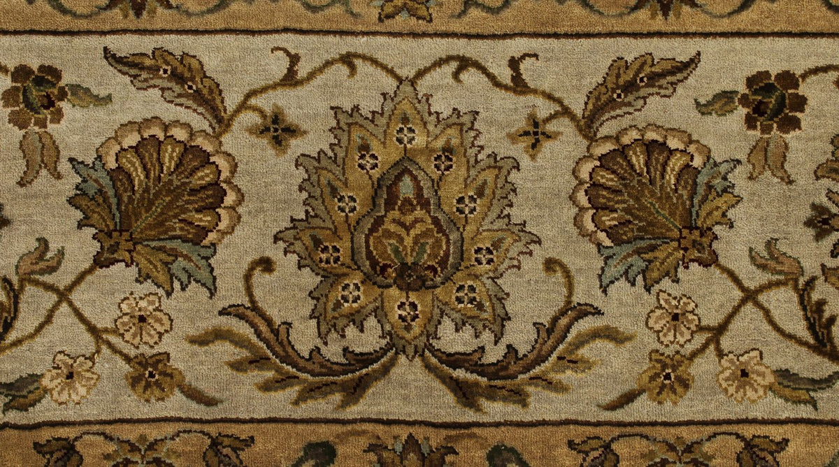 9x12 Gray and Ivory Turkish Silk Rug