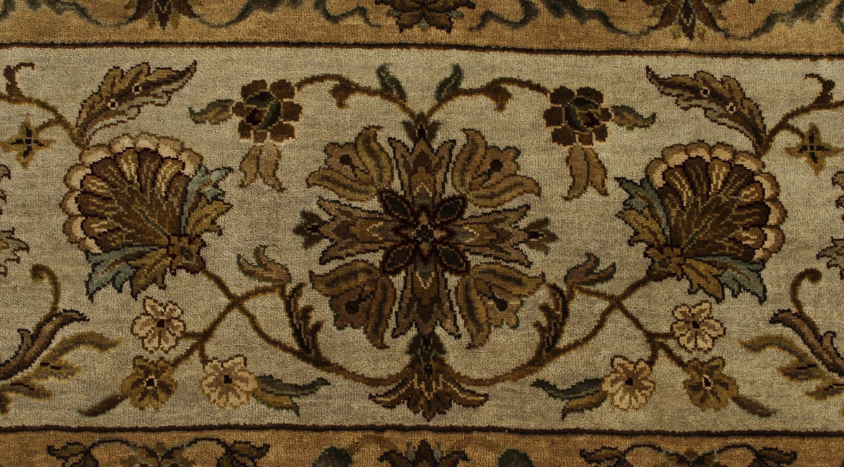9x12 Gray and Ivory Turkish Silk Rug