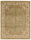 8x10 Light Green and Ivory Turkish Silk Rug