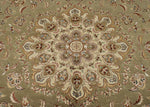 8x10 Light Green and Ivory Turkish Silk Rug
