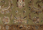 8x10 Light Green and Ivory Turkish Silk Rug